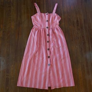 Forever 21 Striped Button Down Midi Dress